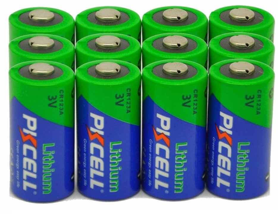 12 Pack PKCELL CR123A Batteries 1500mAh Batteries and Ink