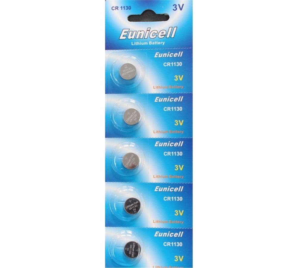CR1130 Lithium Battery 3V Pack of 5 Batteries and Ink